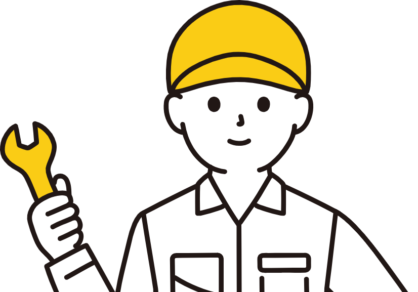 スパナを持った整備士のイラスト